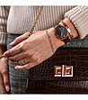 Дамски часовник в розовозлатисто с кафява каишка Viv-1 снимка