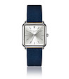 Сребрист дамски часовник със синя каишка Iness-0 снимка