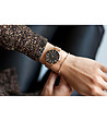 Розовозлатист дамски часовник Tolla с черен циферблат-1 снимка