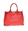 Дамска чанта от естествена кожа в червено Kalia-0 снимка