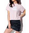 Дамска памучна тениска в розово с контрастен принт EmalaEmala-3 снимка