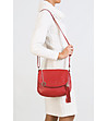 Червена дамска чанта от естествена кожа Holly-4 снимка