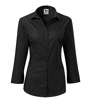 Черна памучна дамска риза Nina снимка