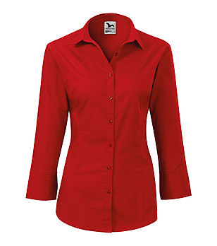 Червена памучна дамска риза Nona снимка