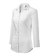 Бяла памучна дамска риза със 7/8 ръкави Nina-2 снимка