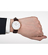 Unisex часовник с кафява кожена каишка Duke-1 снимка
