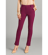 Дамски слим панталон в цвят бордо-0 снимка