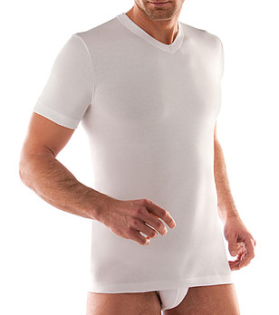 Бяла памучна мъжка тениска Iokim снимка