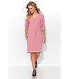 Розова рокля с памук Dolce-2 снимка