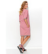 Розова рокля с памук Dolce-3 снимка