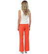 Оранжев дамски панталон с лен-3 снимка