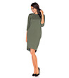 Зелена асиметрична рокля с памук Halina-0 снимка