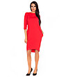 Червена асиметрична рокля Halina-0 снимка