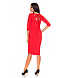 Червена рокля с джобове Haline-1 снимка