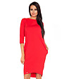 Червена рокля с джобове Haline-2 снимка