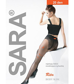 Черен чорапогащник с имитация на бикини Rita 20 DEN снимка