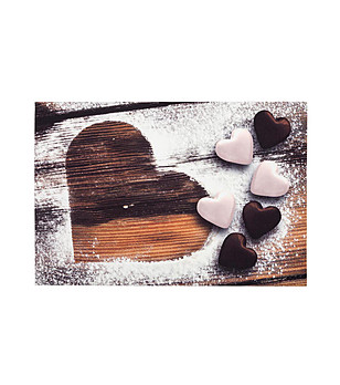 Постелка с принт Шоколадови сърца 52х75 см снимка