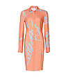 Оранжева памучна рокля с принт-3 снимка