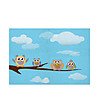 Синя постелка с принт Owl family 52х75 см-0 снимка