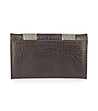 Черен кожен дамски портфейл с декорация-1 снимка