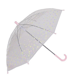 Прозрачен детски чадър със светещи точки снимка