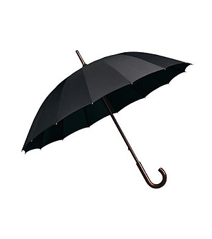 Черен чадър с извита дръжка снимка