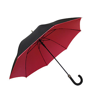 Двупластов чадър в черно и червено снимка