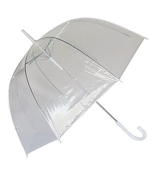 Прозрачен ветроустойчив чадър снимка