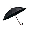 Черен чадър с извита дръжка-0 снимка
