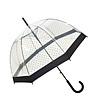 Прозрачен чадър с широк черен кант и точки-0 снимка