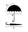 Прозрачен чадър с широк черен кант и точки-2 снимка