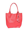 Дамска кожена чанта в червено Lizette-0 снимка