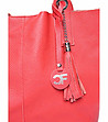 Дамска кожена чанта в червено Lizette-2 снимка