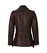 Кожено дамско яке в кафяв нюанс Jenny-1 снимка