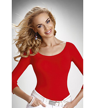 Дамска памучна червена блуза Eleni снимка