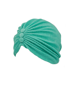 Дамска защитна шапка за плаж или басейн в цвят тюркоаз Turban снимка