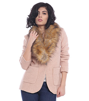 Дамско сако в цвят праскова снимка