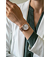 Розовозлатист дамски часовник с бял циферблат Hana-1 снимка