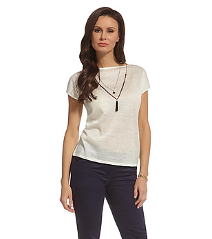 Дамска блуза в цвят екрю Alex снимка