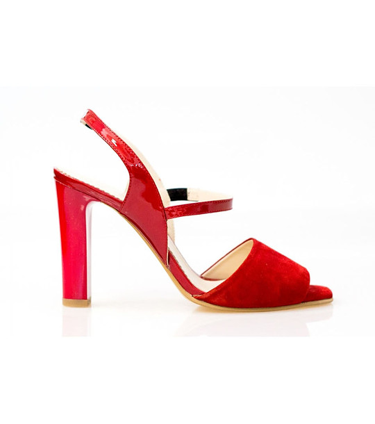 Червени дамски сандали от естествена кожа Molly снимка