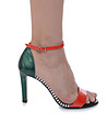 Дамски кожени сандали в зелено, червено и черно Radinora-0 снимка