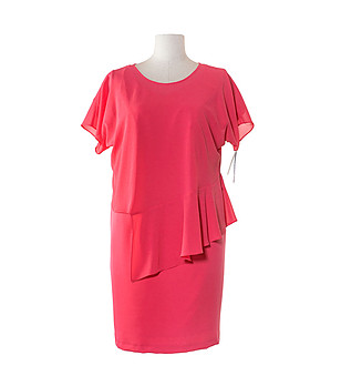 Дамски комплект от блуза и рокля в цвят корал Mira снимка