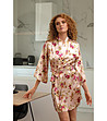 Къс сатенен дамски халат с флорален принт Daria-0 снимка