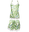 Дамска пижама в бяло и зелено Via-3 снимка