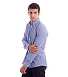 Синя памучна мъжка риза на каре Roman-2 снимка