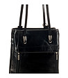 Черна дамска кожена чанта Rubina-2 снимка