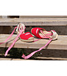 Дамски обувки на платформа в бежово и червено Aliz-4 снимка