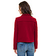 Късо дамско палто в цвят бордо-1 снимка