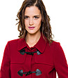 Късо дамско палто в цвят бордо-3 снимка