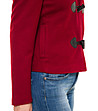 Късо дамско палто в цвят бордо-4 снимка